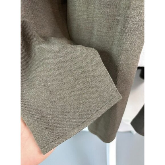 Eileen‎ Fisher women's large grey brown open front cardigan silk blend stretch - Picture 4 of 7